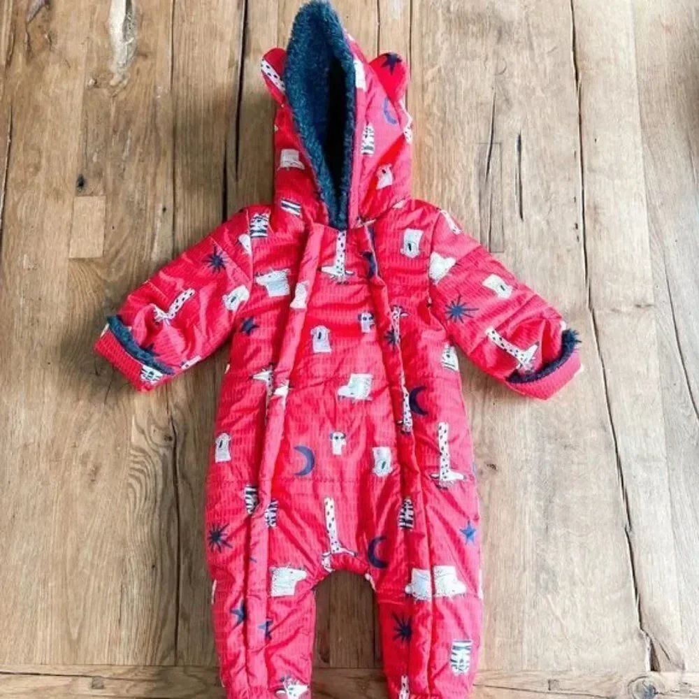 NEW! Catimini Faux Fur Lined Hooded Snowsuit, Size 6M